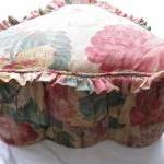 Unique Coffee Can Footstool Vintage Floral Fabric